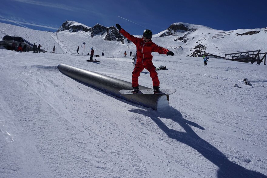 Snowboarder auf der Piste